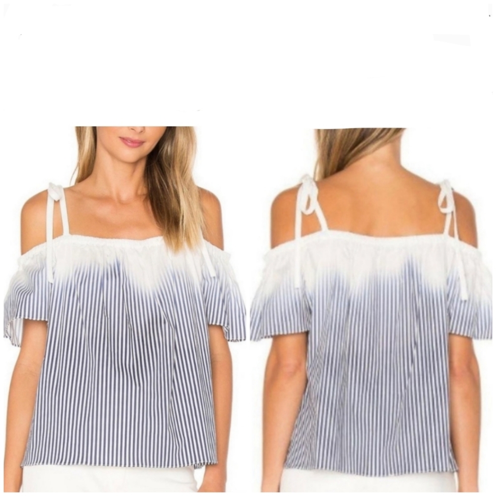 Milly Eden Cold-Shoulder Striped Top